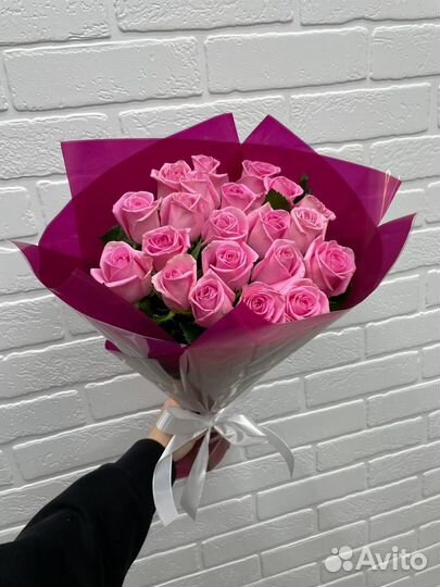 Цветы оптом. 25 роз 50 см