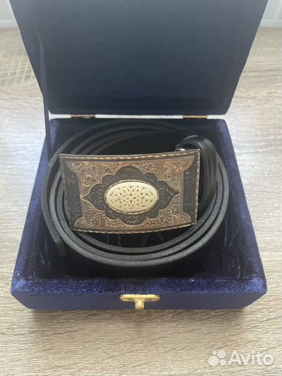 Мужской кожаный ремень ручной работы