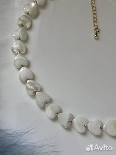 Колье чокер из натурального перламутра