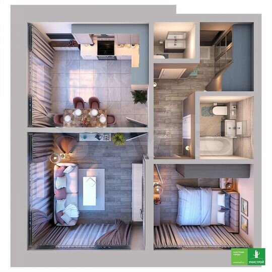 2-к. квартира, 58,8 м², 19/27 эт.