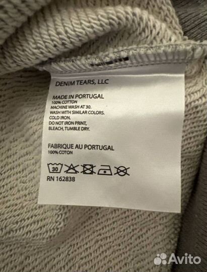 Denim tears худи серое (Оригинал)