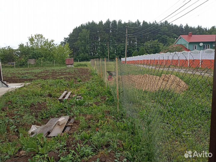 Забор из сетки рабицы бу