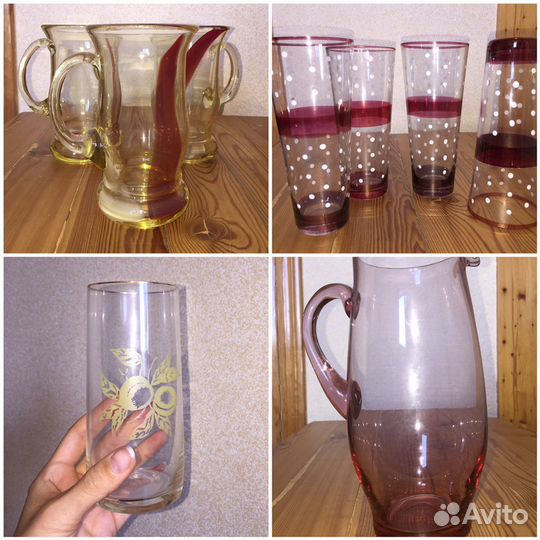 Фужеры, кружки, стаканы, кувшин