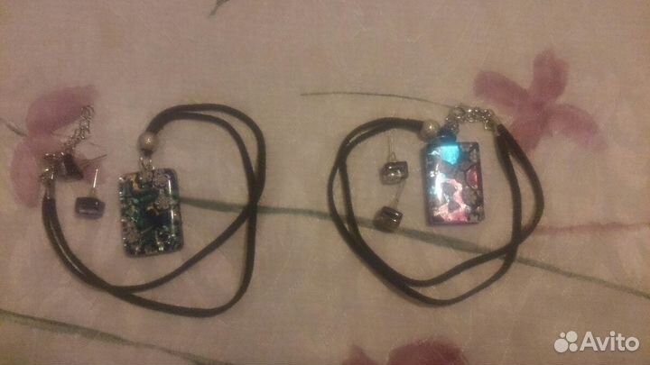 Кулон+серьги