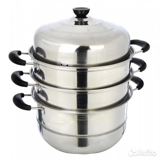 Мантоварка 28 см, нержавеющая сталь, 3 яруса