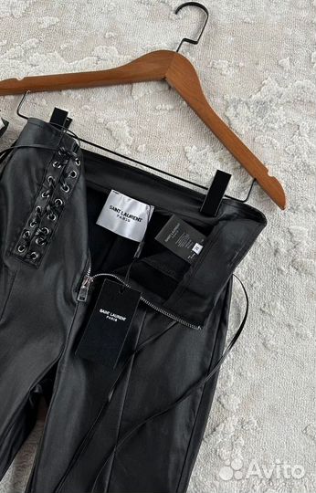 Кожаные стильные брюки YSL