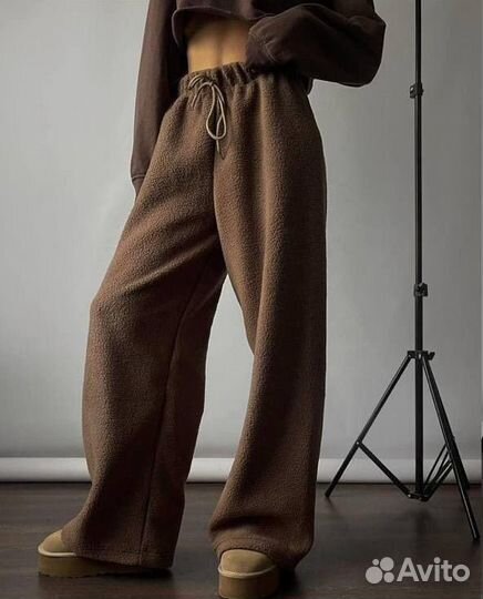 Теплые штаны палаццо