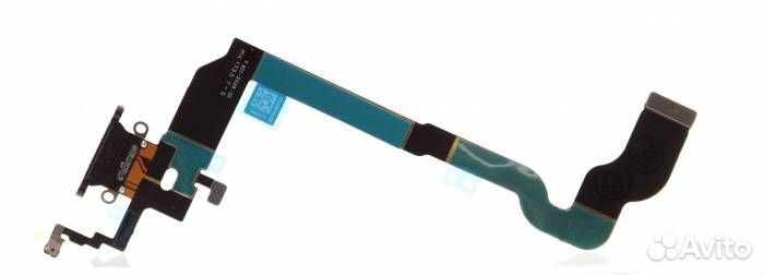 Шлейф iPhone X + разъем зарядки/микрофон Серый