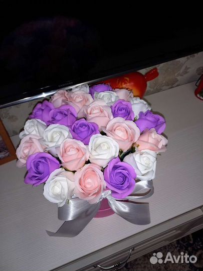 Букет из мыльных роз