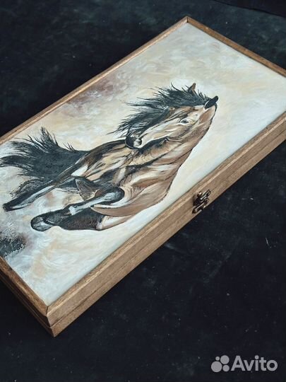 Нарды ручной работы с рисунком 