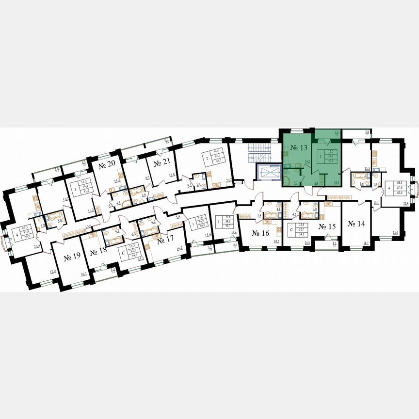 1-к. квартира, 40,9 м², 3/8 эт.