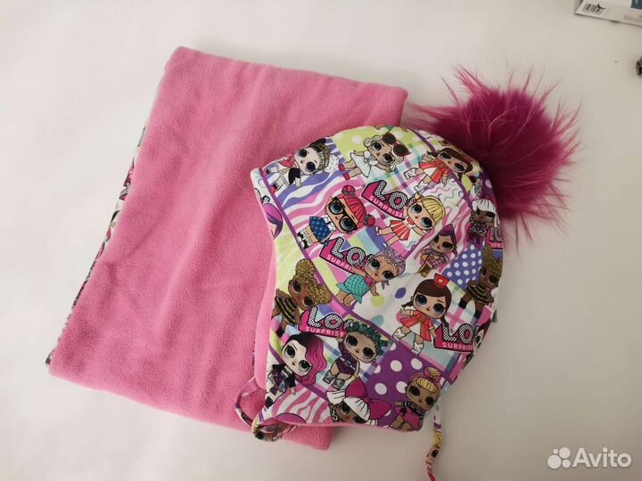 Шапка и снуд зимние с LOL, 5-6 лет