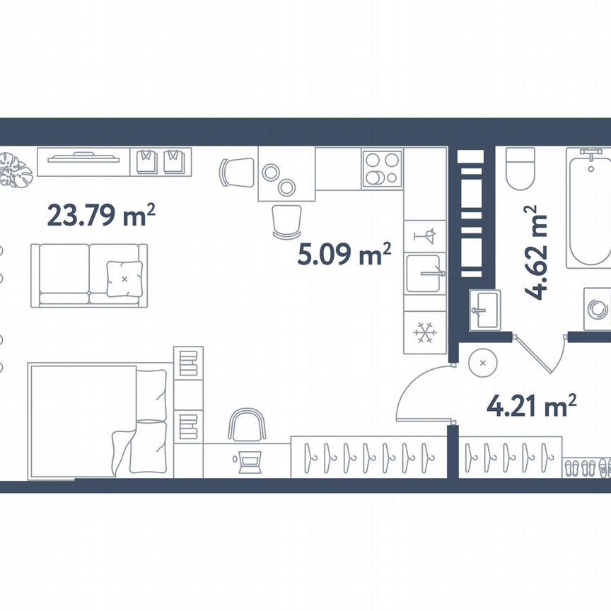 Квартира-студия, 37,7 м², 2/11 эт.