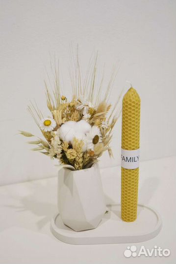 Подарочный набор женский с сухоцветами и свечей