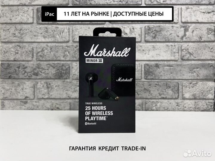 Marshall наушники беспроводные Minor III (черный)