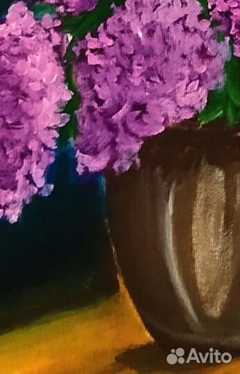 Картина маслом на холсте. Сирень