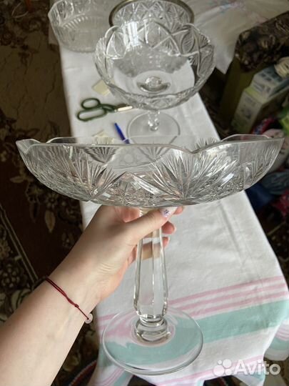 Ваза для фруктов на ножке СССР