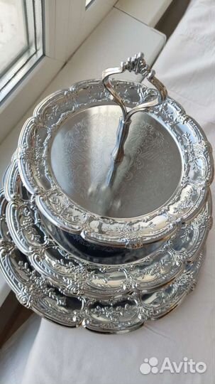 Блюдо сервировочное 3 этажа + поднос