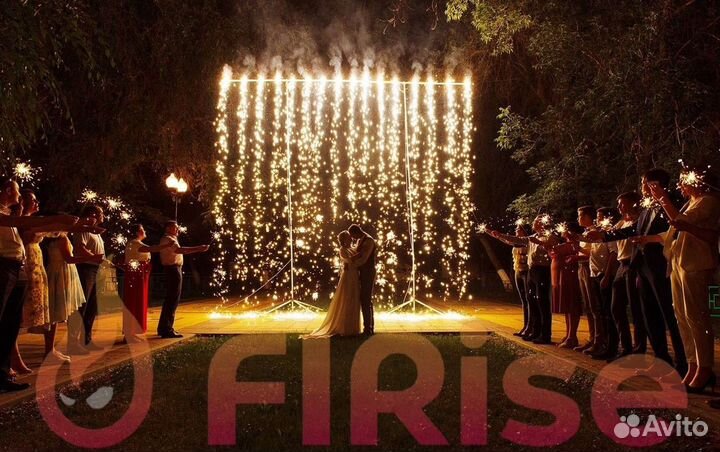 Горящие сердца на свадьбу, Фаер шоу, салют, юбилей