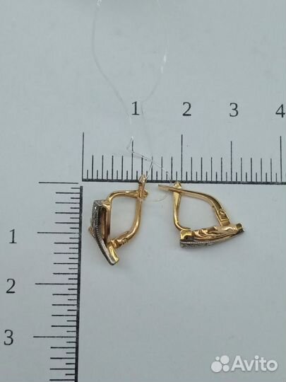 Золотые серьги с бриллиантами 585 пробы, Арт. 19