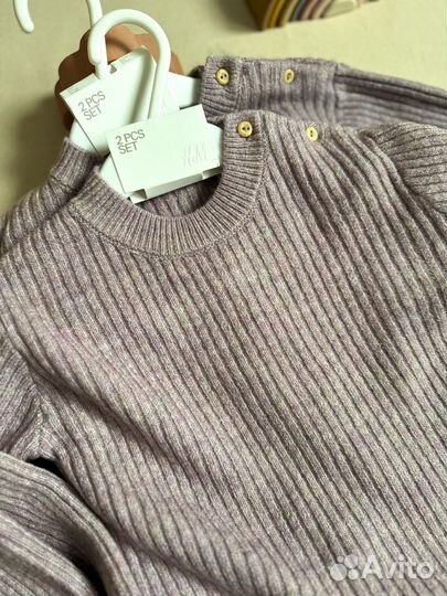 Вязаный комплект для девочки H&M 86