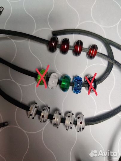 Муранки и кожаные шнуры Trollbeads