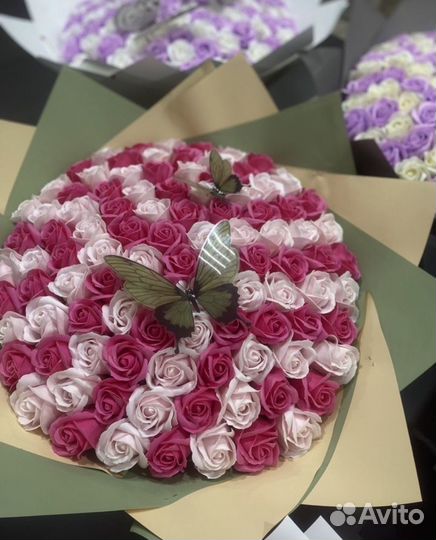 Подарок девушке букет из мыльных роз 101 55