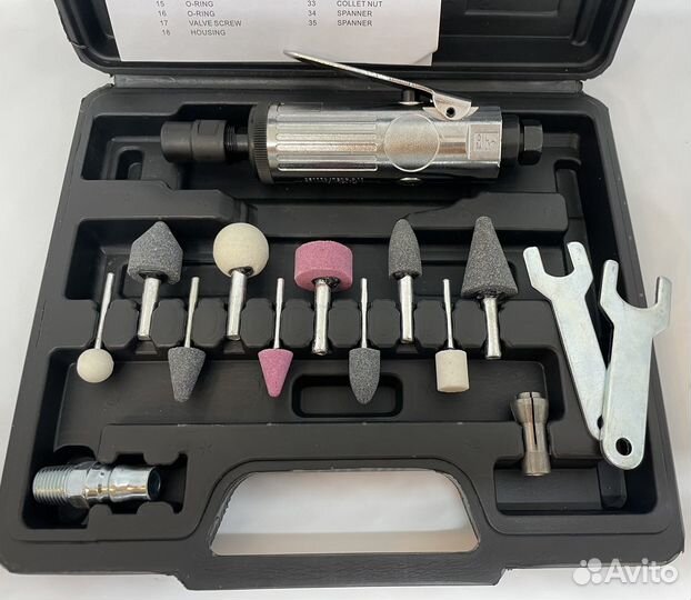 Бормашинка пневматическая с набором насадок 10 шт