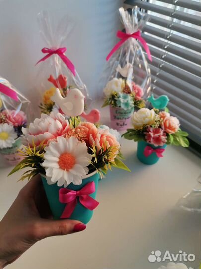 Букетики из мыла на 8 марта