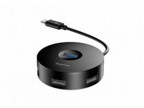 USB-концентратор Baseus round box Type-C HUB (cahu