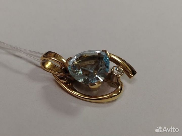 Подвеска с природным камнем Золото