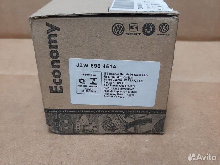 VAG original JZW698451A GDB1330DTE колодки