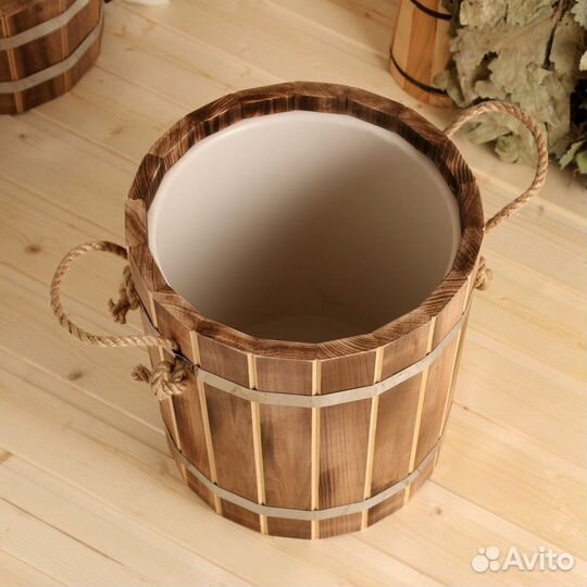 Запарник 10л, липа, пластиковая вставка