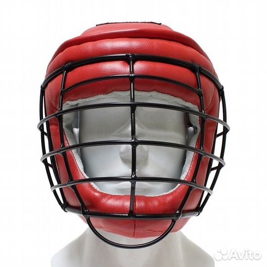 Шлем с решеткой Рэй-Спорт Титан-2 красный (M)