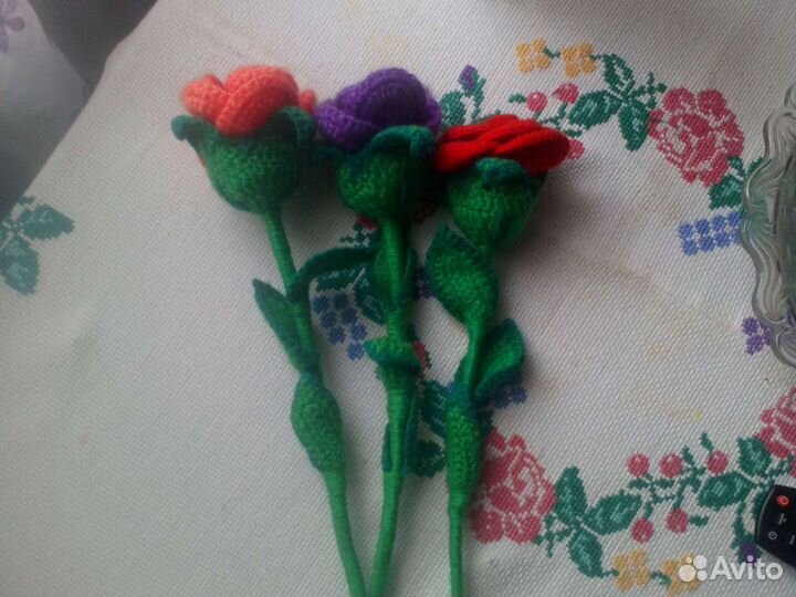 Вязаные цветы
