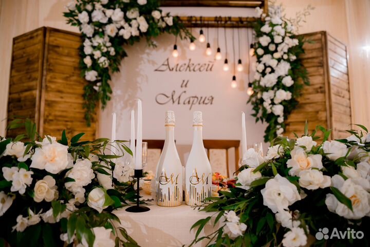 Свадебные аксессуары, наборы, бутылки, фужеры