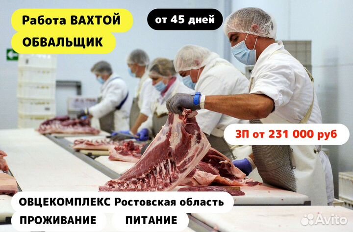 Вахта в Ростовской обл / Обвальщик /Овцекомплекс