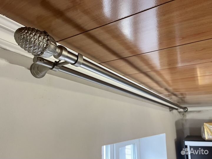 Карнизы для штор серебро (витые и гладкие)