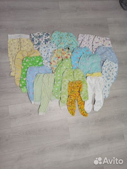 Детская одежда от 0 до года пакетом больше 80 шт