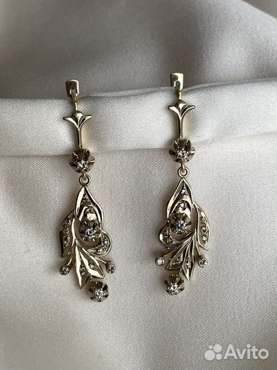 Серьги с бриллиантами тюльпаны СССР