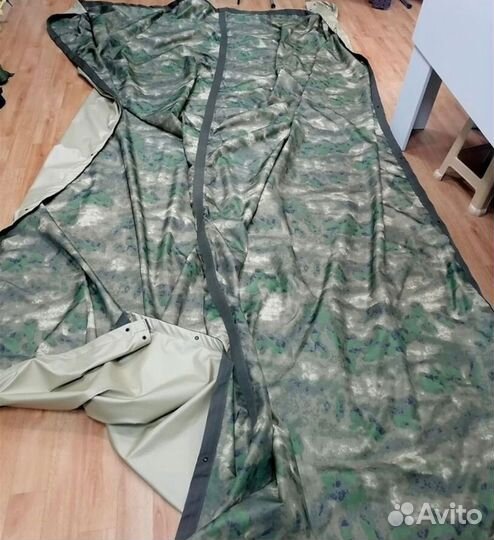 Тент 3 на 3 метра военный мох прорезиненный