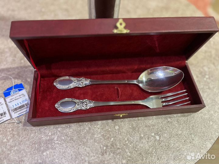 Ложка и вилка столовые 925, новые, шкатулка