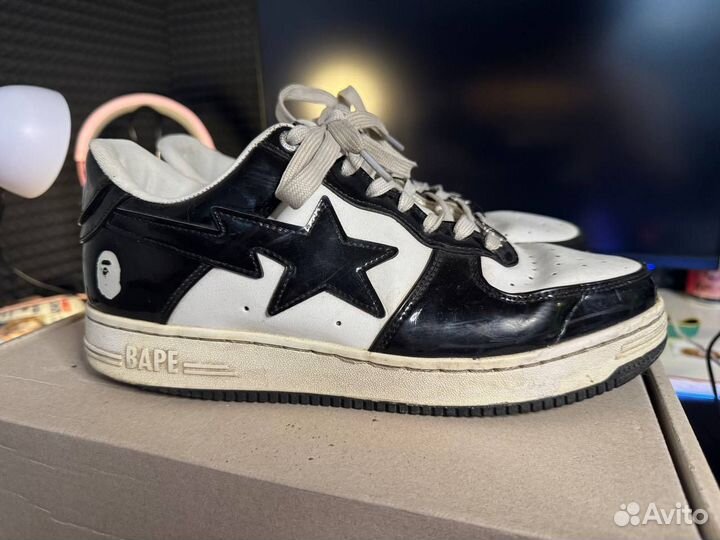 Кроссовки bape sta black/white