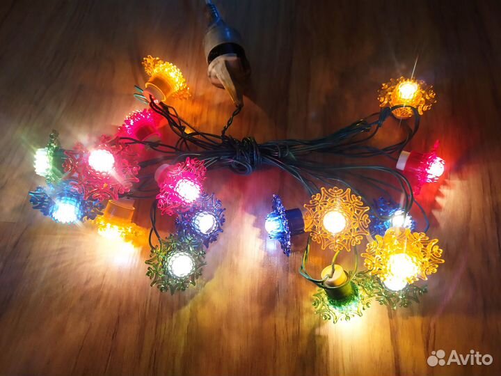 Гирлянда новогодняя СССР 17 ламп накаливания