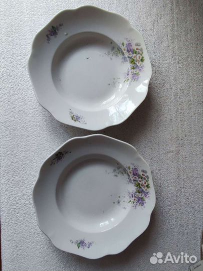 Посуда старинная Тарелки 2 шт, блюдо (Кузнецов)