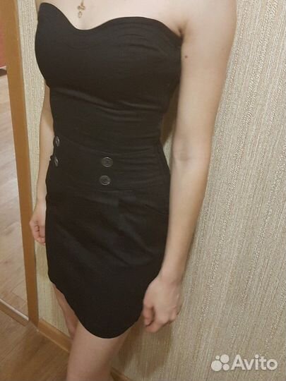 Платье черное мини