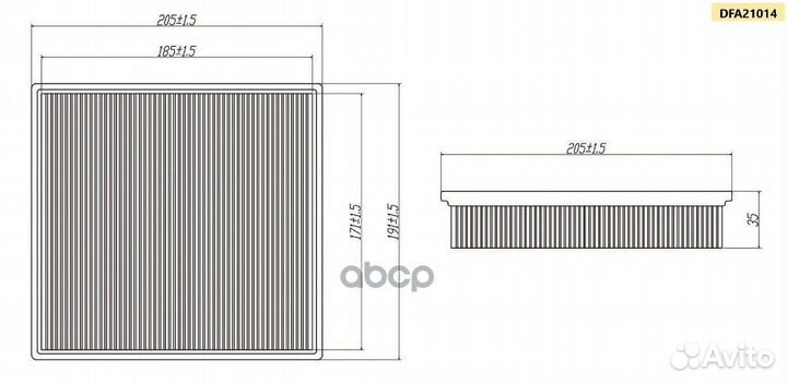 Фильтр воздушный DFA21014 double force