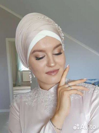 Платок на никах, макияж, причёска с выездом