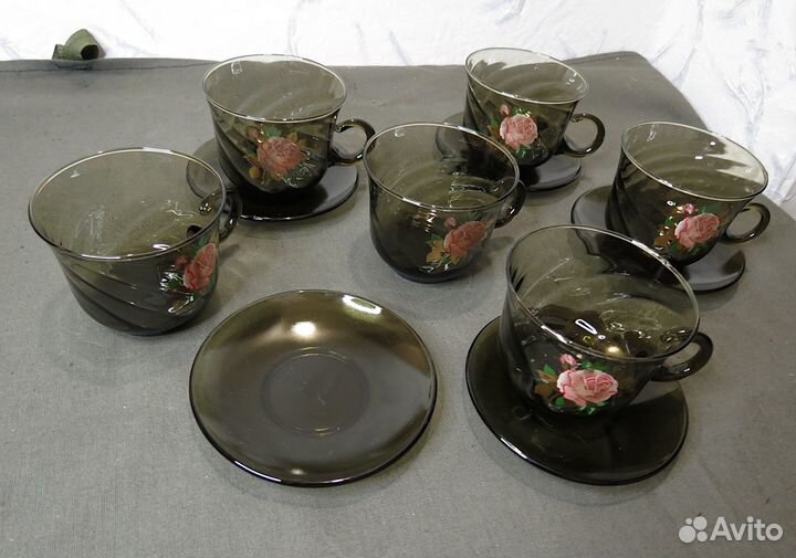 Набор чайных пар стекло