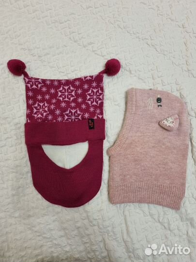 Шапка шлем зимний для девочки 2-3года